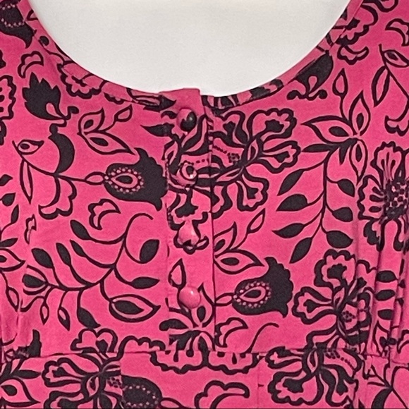 RGL NEW YORK Fuchsia & Black Short Sleeves Dress Size L - Picture 6 of 10